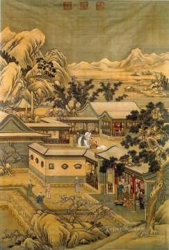  brillante Pintura - Lang brillando feliz año nuevo del chino antiguo qianlong